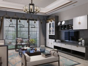 极简新中式电视柜