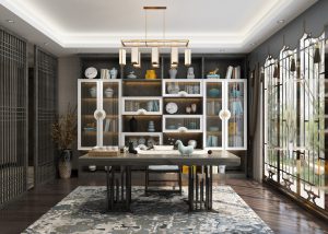 极简新中式书柜