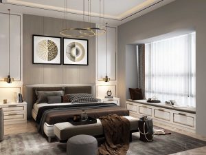 极简轻奢飘窗柜