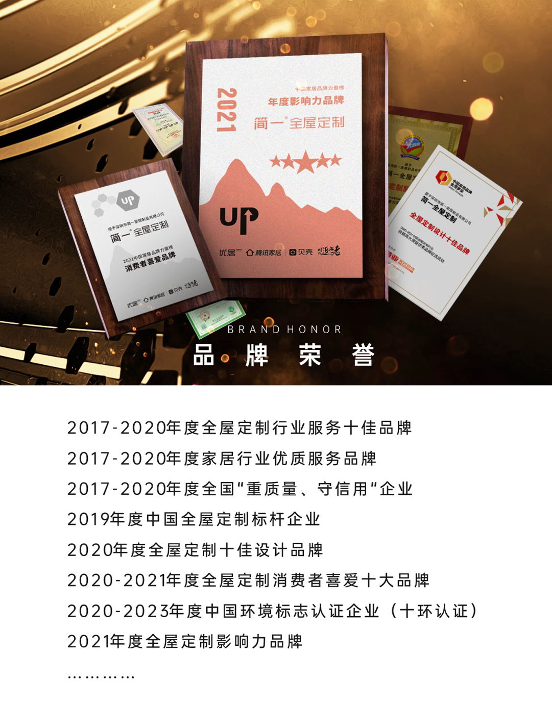 企业简介简一家居荣誉